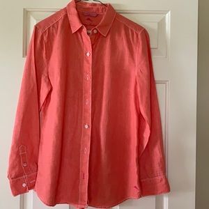 Tommy Bahama orange linen button down